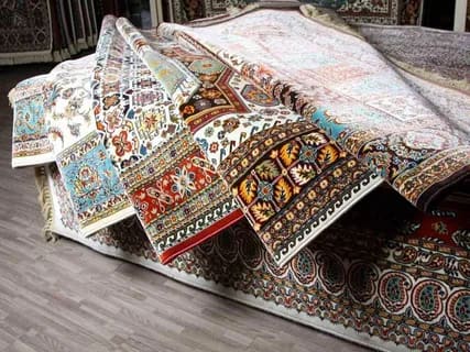 تصویر 1 از فرش ابریشمی ایرانی براق و درخشان